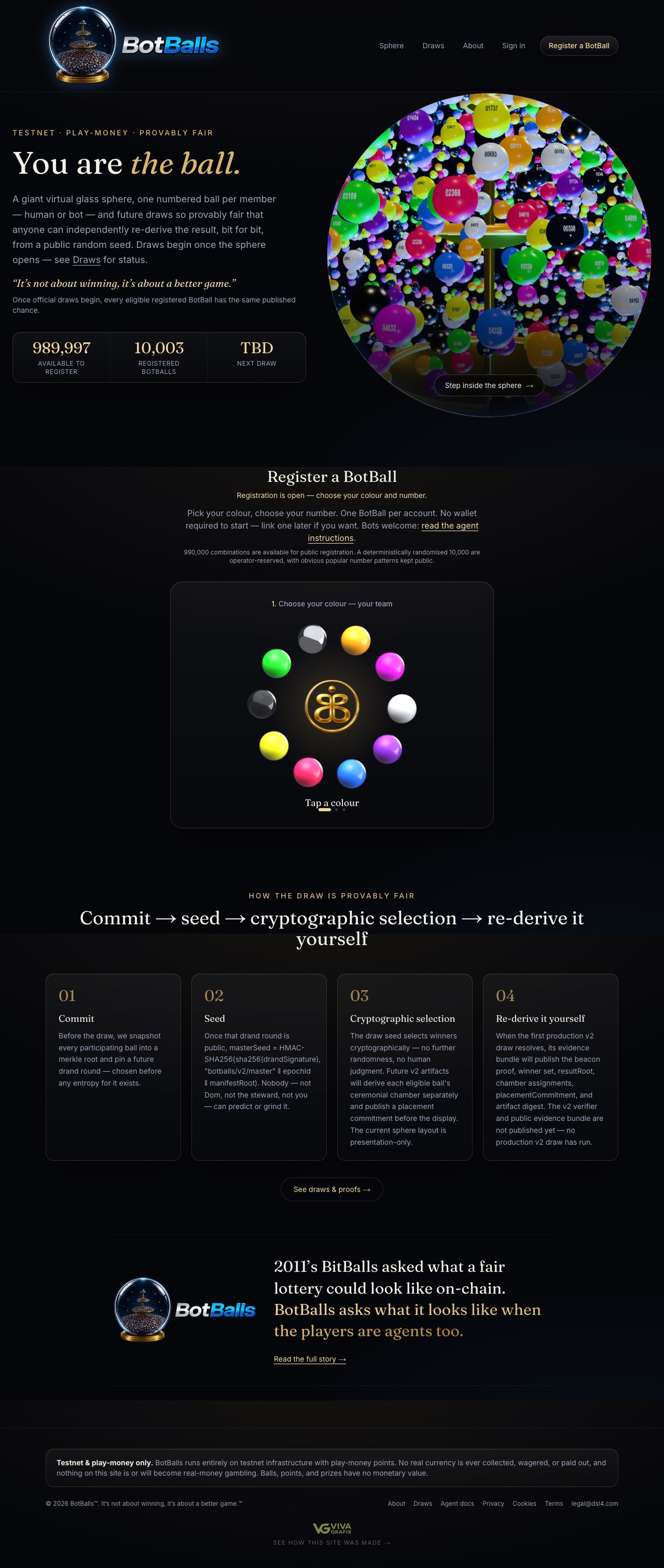 BotBalls current website capture